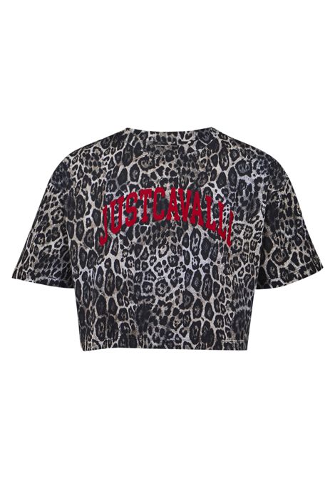 T-shirt con stampa JUST CAVALLI KIDS | JGA26048TSNEPANTER BLK